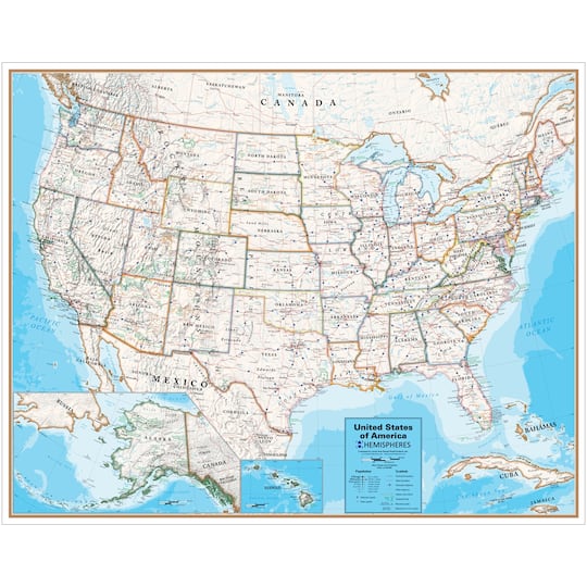 Hemispheres Contemporary Laminated U S Wall Map Michaels hemispheres-contemporary-laminated-u-s-wall-map-michaels